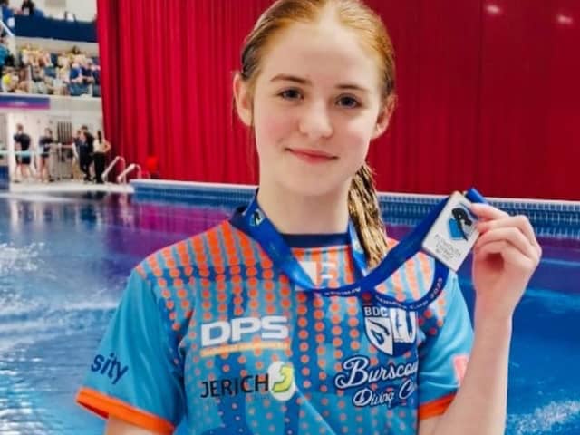 Diving champ 12-year-old Amber Blundell from Halsall.