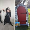 L: Arnie aged 9 as Severus Snape & Paige aged 8 as Bellatrix Lestrange. R: Chester age 4 as Zog.