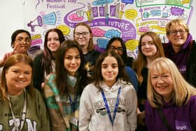 Some of the young women from UYA who took part in the Plan UK State of Girls Report.