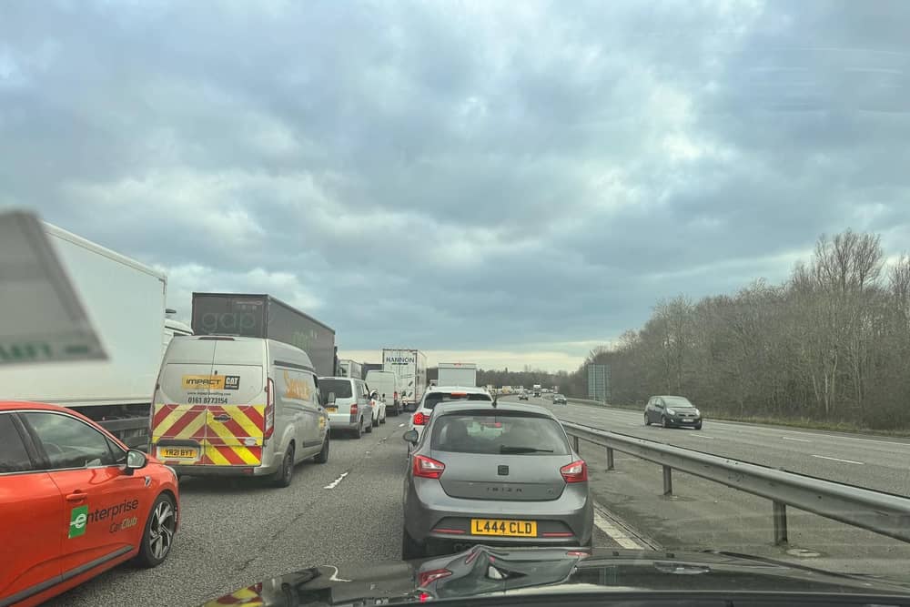 Two-hour delays were reported on the M6 between Preston and Lancaster following a crash