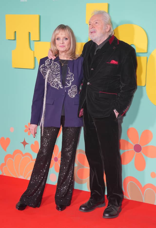Twiggy arriving for a celebrity screening for Twiggy at Vue West End in London