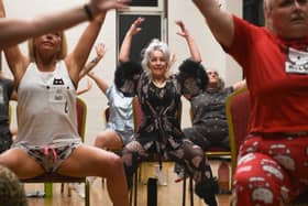 Chair burlesque group have all night dance class in their pyjamas