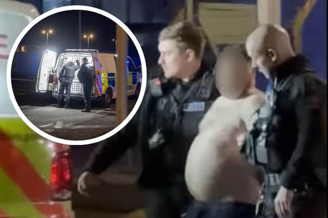 The BMW driver was arrested outside Blackpool Airport in Squires Gate Lane, Blackpool at around 1.30am on Sunday (March 16)