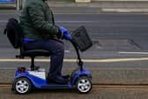A 6ft 7in man on a mobility scooter smelled strongly of cannabis when police stopped him for driving erratically