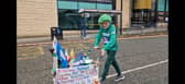 John Burkhill was taking part with his pram and green wig. Photo: David Kessen, National World