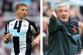 Dwight Gayle (left) and former Newcastle United manager Steve Bruce