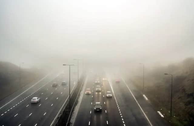The Met Office warned fog will be dense in places, reducing visibility to less than 100m at times which may lead to some travel delays