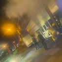 Fire crews at the scene in Regent Road, near the junction with Church Street, in Blackpool around 7.30pm on Tuesday (March 25)
