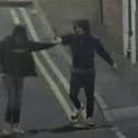 Ramaray Treasure and Leon Sykes fist bump moments after raining blows on a man with West Street with knives in hand.