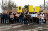 Protesters make their point about the vile odorous emissions from the Jameson Road landfill site