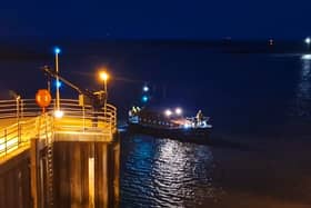 RNLB Kenneth James Pierpoint returning to base after retrieving the yacht off Fleetwood|RNLI
