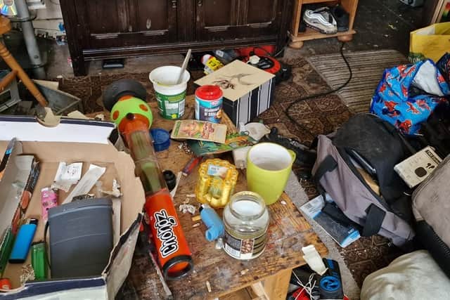 Disorderly house - Lancashire Police photo of one of the rooms at the Fleetwood house they closed down.