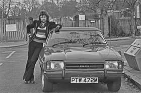 A trendy looking DJ Noel Edmonds is pictured here in 1974 beside his Ford Capri Mk II. The Capri was the seventh best-selling car of the 1970s, with 378,310 registered, according to startrescue.co.uk, which described how it 'fused simple mechanics with sporty styling and an affordable price tag'. It was known as a 'pony' car - like a 'muscle' car, but smaller.