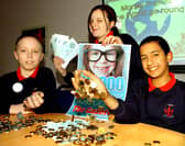 Revoe Primary School (Blackpool) Cash For Schools launch. From left, Oliver Atkinson, Armani Bradley and Khalid Ali (aged 11)