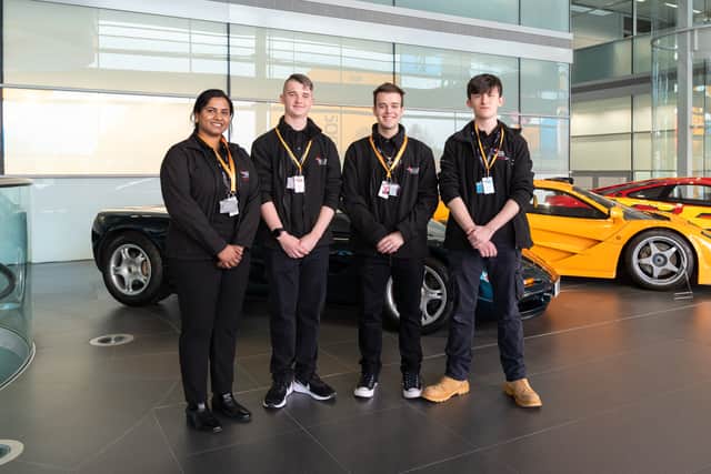 Sreekutty Polachirayil Chandrababu and engineering students Jack Mason, Logan Bennett and Thomas Walton.