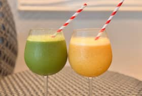We enjoyed home-made smoothies by the poolside at Rockcliffe Hall and Spa