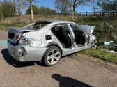 Police have released the following image of a crash that was caused by a drink driver on the M6 to deter others.
