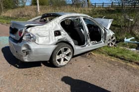 Police have released the following image of a crash that was caused by a drink driver on the M6 to deter others.