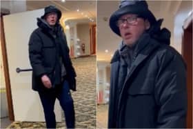 A man is wanted in connection with an assault and criminal damage in Blackpool