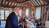 A groom accidently mixing up his words whilst saying his vows.