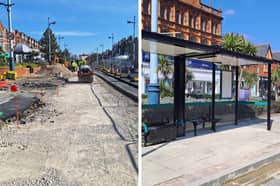 St Annes town centre improvements taking shape with new bus shelter complete.