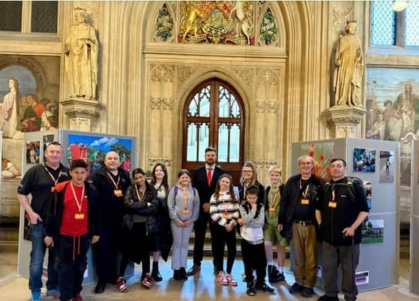 Members of Blackpool Boys and Girls Club visiting Parliament for the launch of their My Colourful Spaces