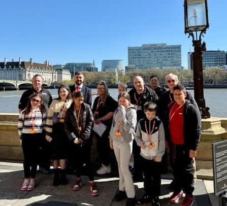 Members of Blackpool Boys and Girls Club visiting Parliament for the launch of their My Colourful Spaces