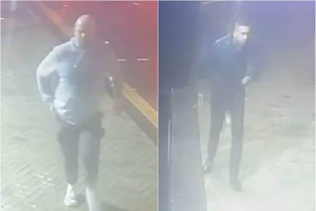 Officers want to speak to these two men after an attack outside a nightclub in Blackpool