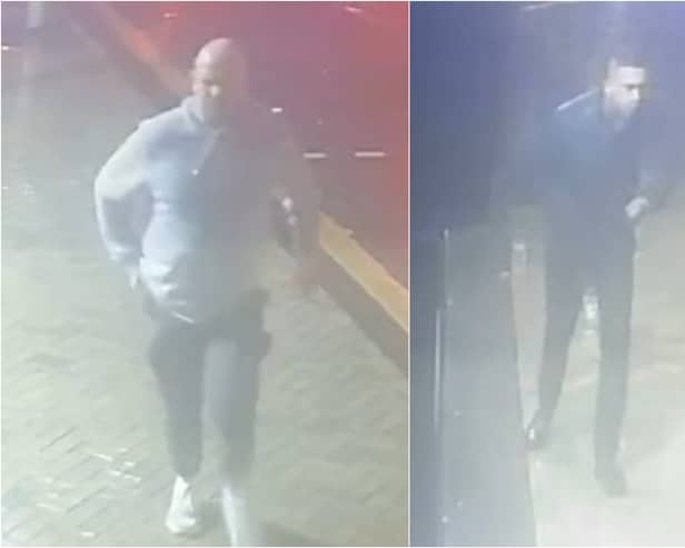 Officers want to speak to these two men after an attack outside a nightclub in Blackpool