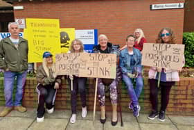 Protesters outside Wyre Council on a previous occasion