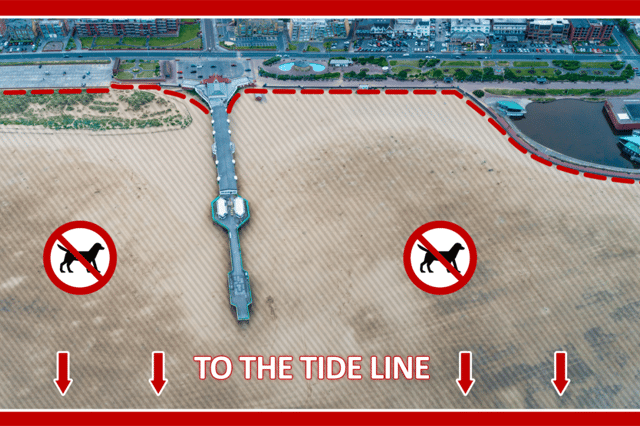 The exclusion zone on St Annes beach.