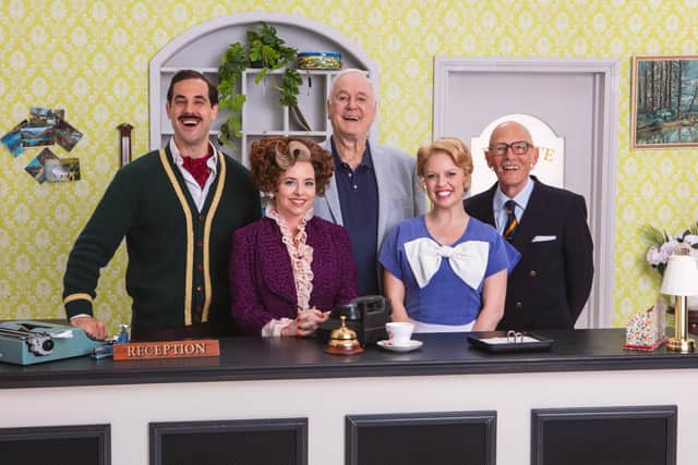 L-R: Danny Bayne, Mia Austen, John Cleese, Joanne Clifton, John Nicholas. 
