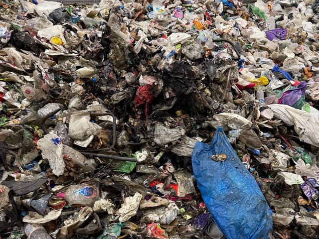Fylde Council showed pictures of the aftermath of the recycling bin fire. 