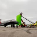Behind the scenes on ‘The Stolen Girl’ at Blackpool Airport. The private jet scenes, originally planned for Liverpool’s John Lennon Airport, were shot in Blackpool
