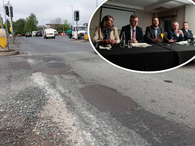 Some of Lancashire's top politicians were probed over the county's potholes 
