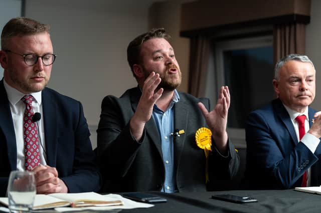 County Cllr John Potter (Liberal Democrats), in the centre of the picture, believes a mayor is better than the status quo