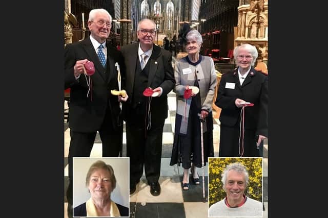 Tom Pilkinton (pictured far left with the group)  was among five Lancashire recipients presented with the Maundy Money at Durham Cathedral
