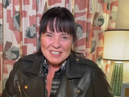 Coleen Nolan pictured at home as she watches footage from her Give A Pet A Home appearance.