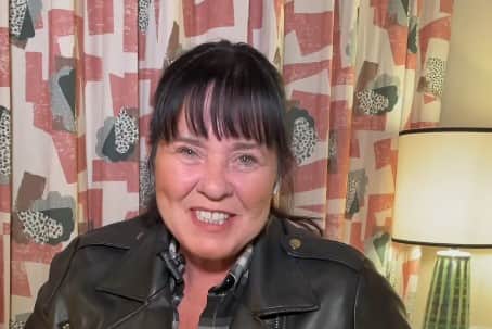 Coleen Nolan pictured at home as she watches footage from her Give A Pet A Home appearance.