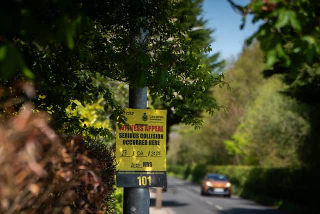 A man in his 20s was killed in a crash in Lytham after his car smashed into a tree and burst into flames