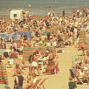 A packed Blackpool beach, mid 1990s