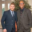 Clarke Carlisle (right) is pictured with Lancashire Mind CEO David Dunwell.