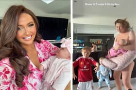 L: Charlotte Dawson with daughter Gigi just yesterday. Right: The mum of three enjoying a dance with her little ones.