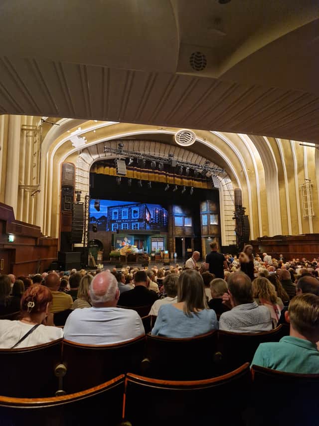 Stage setting and props ahead of the show