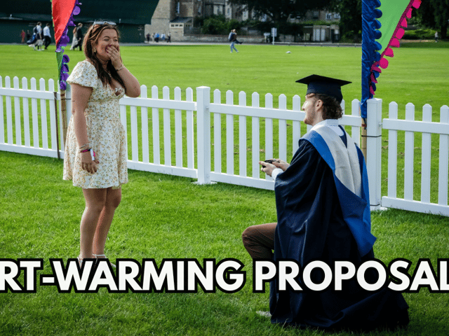 Man proposing to his girlfriend