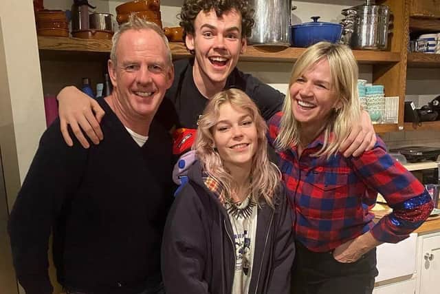 Zoe Ball and Norman Cook with their two children, Woody and Nelly.