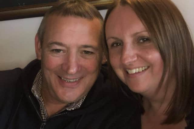 Jason Dullaghan with his wife, Alison