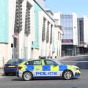 Police at the scene in Blackpool town centre