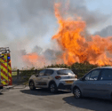 Thick black smoke could be seen throughout the local area as firefighters worked to extinguish the fire