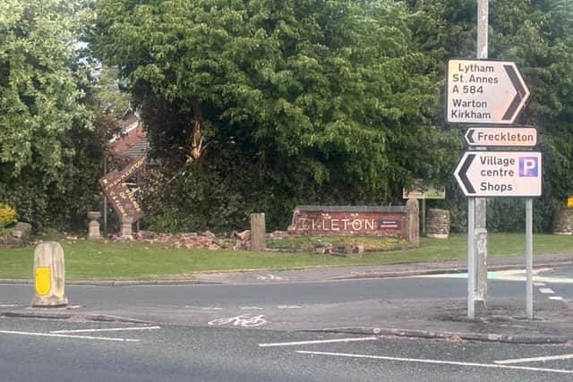 The scene of the crash in Preston New Road, Freckleton